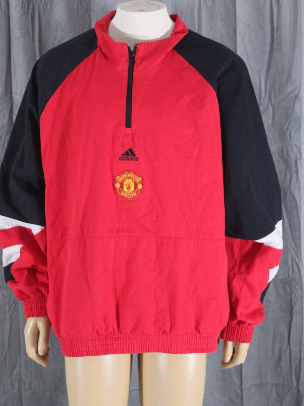 Manchester United Jacket - 1/4 Zip Pull Over by Adidas - Men's 2XL